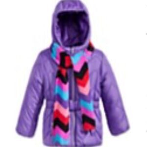 Quilted Puffer jacket and scarf set